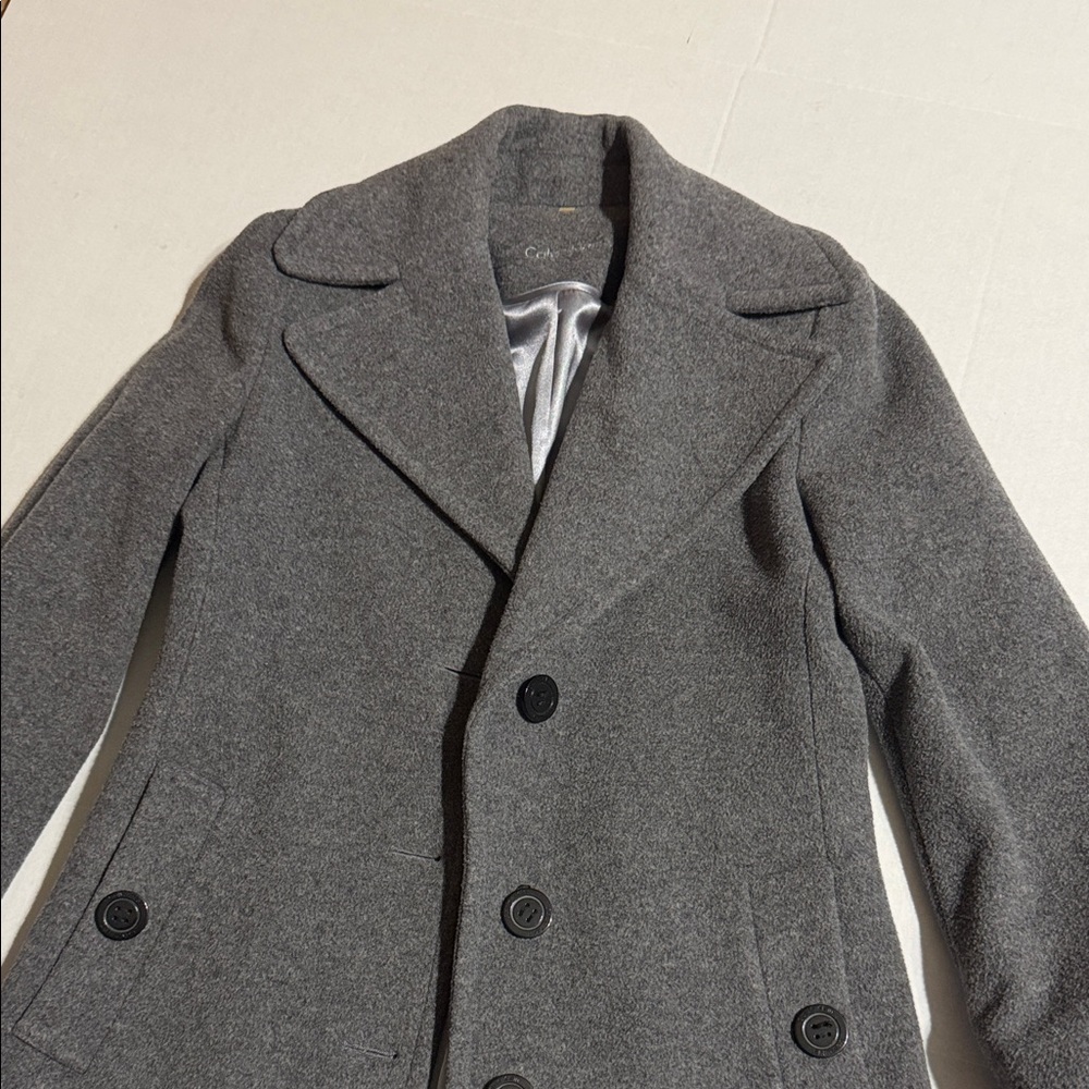 Calvin Klein Kids Charcoal Pea Coat